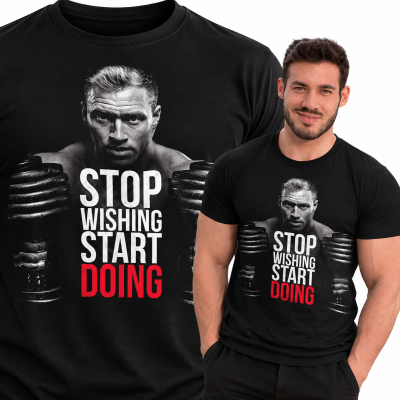 KOSZULKA NA SIŁOWNIĘ STOP WISHING
